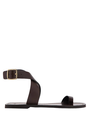 leren sandalen - donkerbruin