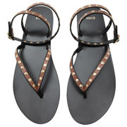 thumbnail: Mango leren sandalen met studs en all over print - bruin