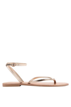 leren sandalen - goud