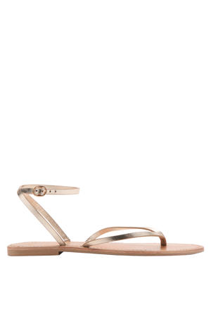 leren sandalen - goud