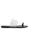 Mango imitatieleren slippers - zwart/doorzichtig