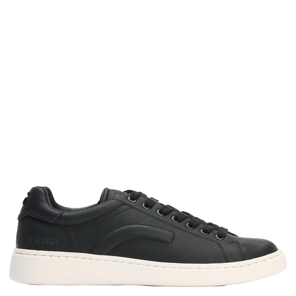 Zwarte heren G-STAR Scout Lea leren sneakers - met veters