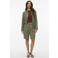 VERO MODA straight high waist bermuda short met linnen kaki