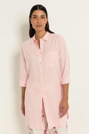 blouse met linnen - lichtroze