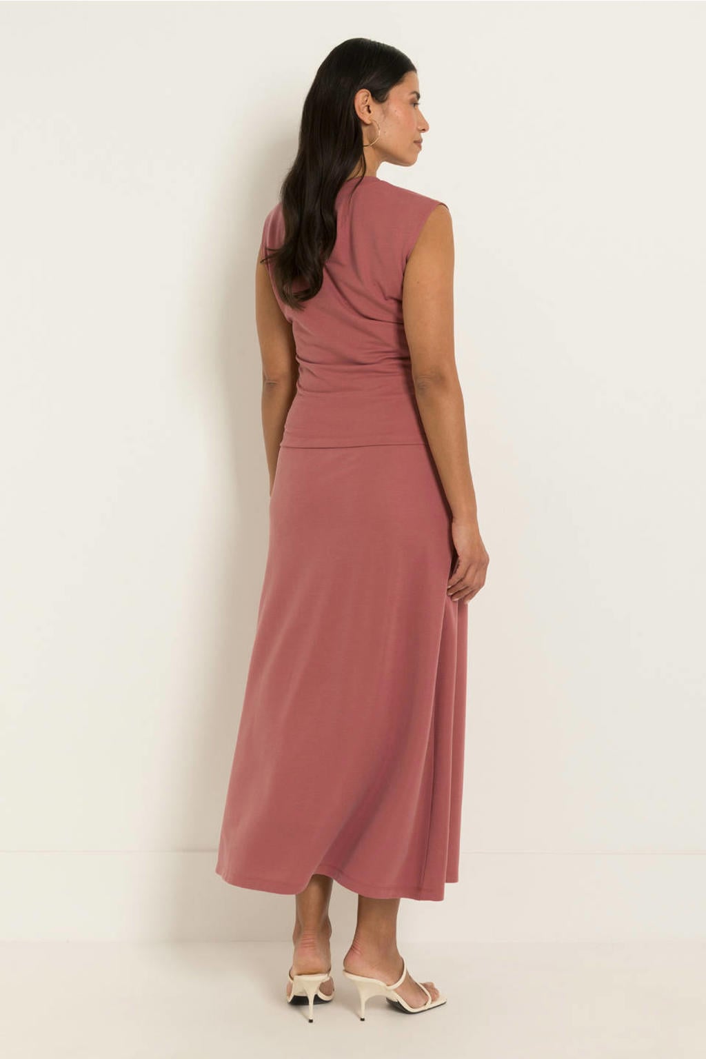 Oudroze dames CLAUDIA BY CLAUDIA STRÄTER top van modal met effen en ronde hals