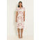 CLAUDIA BY CLAUDIA STRÄTER midi jurk met ceintuur en print - ecru