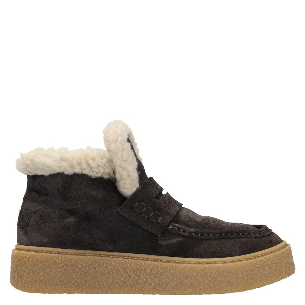 Donkerblauwe dames Shabbies Amsterdam Senna Anna leren suède sneakers - met veters