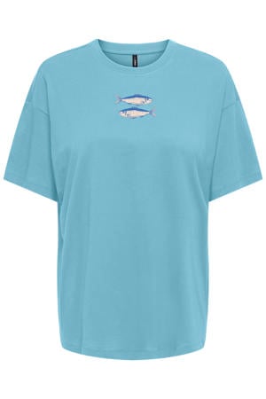 T-shirt met backprint blauw
