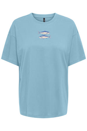T-shirt met backprint blauw