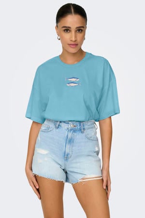 T-shirt met backprint blauw