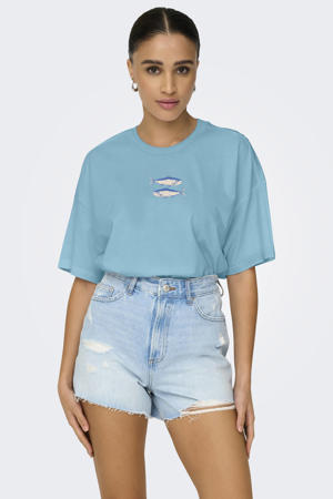 T-shirt met backprint blauw