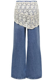 thumbnail: ONLY Onlcarrie Reg Crochet Des Wide Dnm Dot wide leg jeans medium blue denim