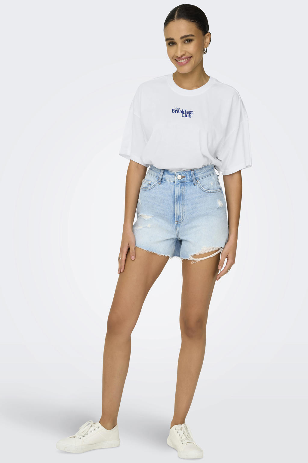 ONLY T-shirt met backprint wit