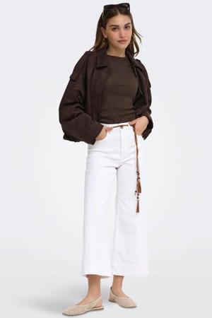 Onlmadison Hw Belt Wd Crp Whi Dnm Gua000 high waist wide leg jeans wit