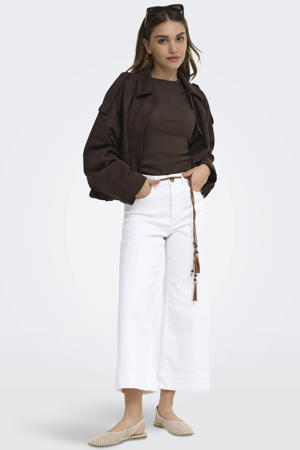 Onlmadison Hw Belt Wd Crp Whi Dnm Gua000 high waist wide leg jeans wit