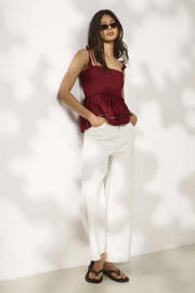 thumbnail: ONLY Onlmadison Hw Belt Wd Crp Whi Dnm Gua000 high waist wide leg jeans wit