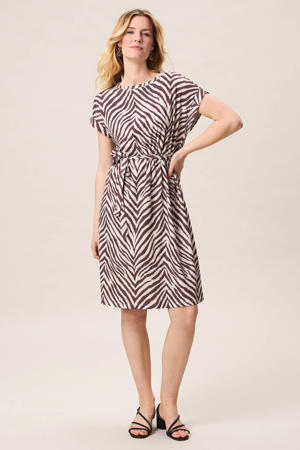 zomerjurk met zebraprint ecru