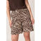 Miss Etam regular high waist casual short met zebraprint zand