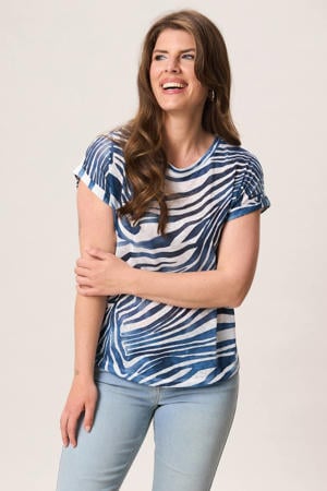 T-shirt met dierenprint blauw