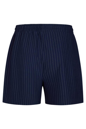 viscose regular fit high waist casual short met print - donkerblauw