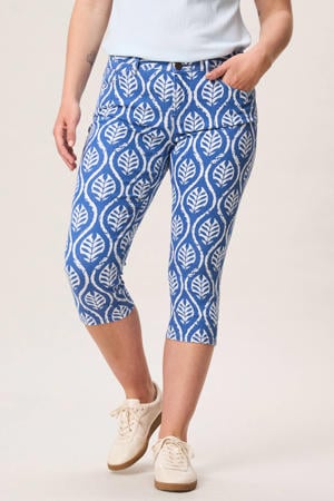 slim regular waist capri blauw