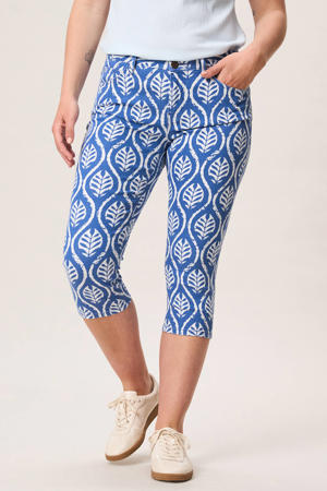 slim regular waist capri blauw