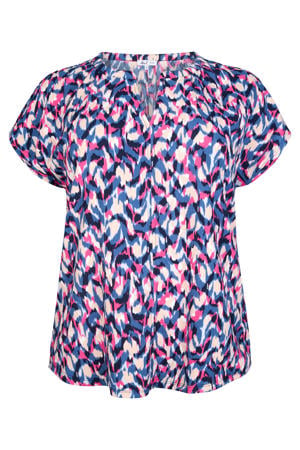blousetop met print - blauw