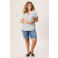Miss Etam Plus blousetop met plooien en print - wit