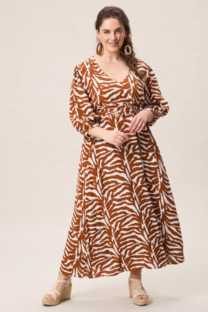 zomerjurk met zebraprint camel