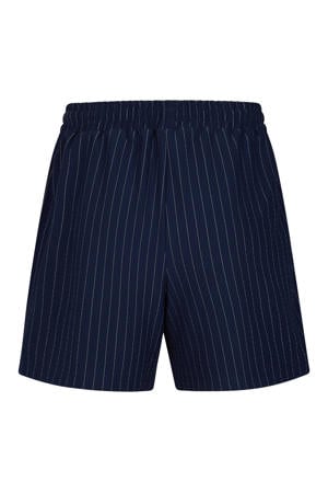 high waist regular fit casual gestreepte short - donkerblauw