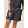 Miss Etam Plus regular waist casual short met stippen zwart