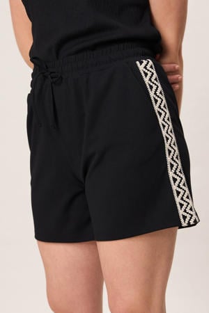 regular waist regular fit korte broek - zwart