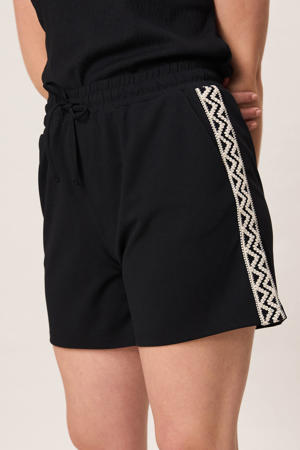 regular waist regular fit korte broek - zwart