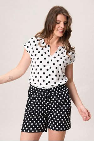 blousetop met stippen - ecru
