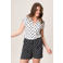 Miss Etam blousetop met stippen - ecru