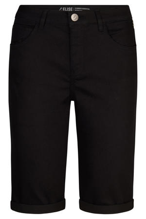 skinny regular waist denim short zwart