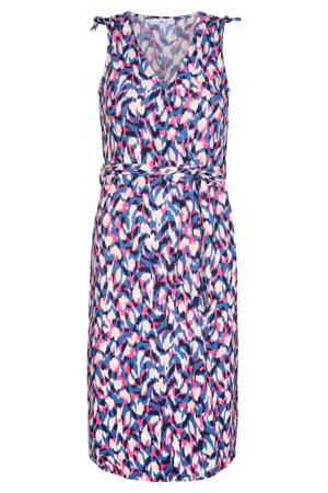 midi jurk met print - blauw