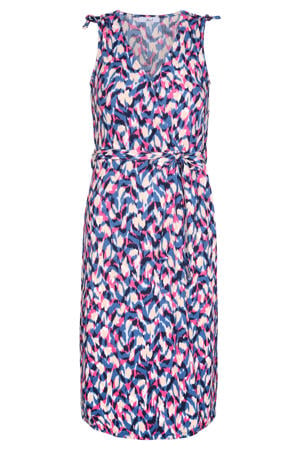 midi jurk met print - blauw