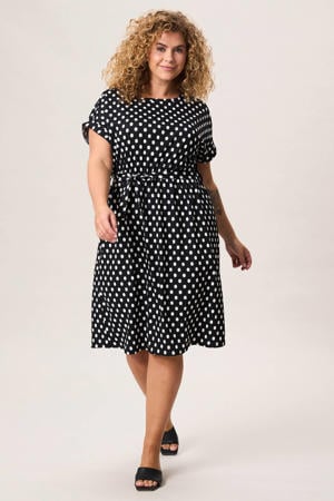 zomerjurk met stippen zwart