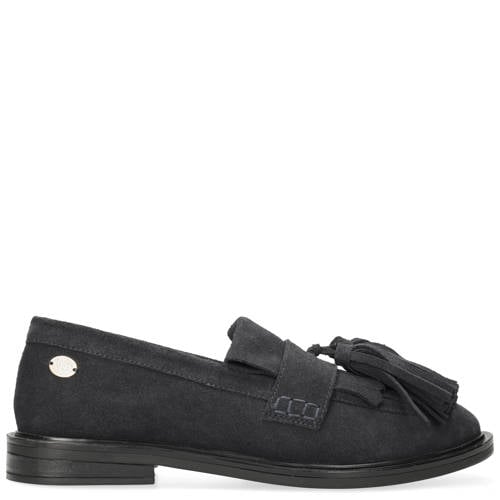 Fred de la Bretoniere Fairy Elise leren loafers met franjes donkerblauw