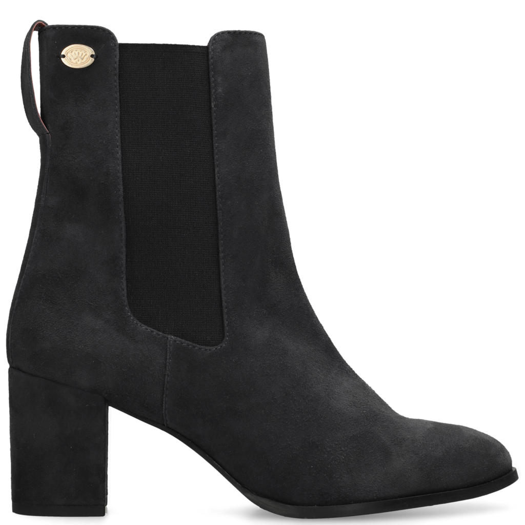 Fred de la Bretoniere Farah Chelsea leren suède chelsea boots met hak - donkerblauw