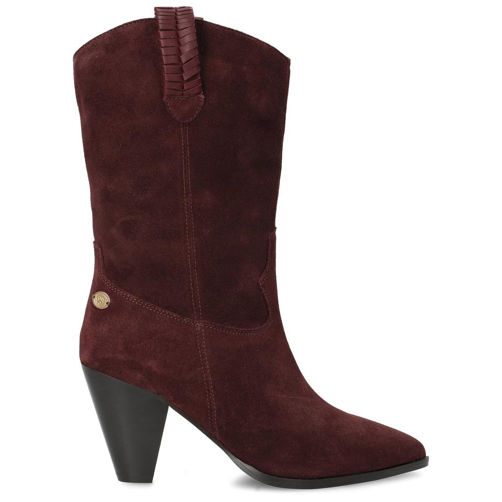 Fred de la Bretoniere leren suède cowboy boots met hak - bordeauxrood