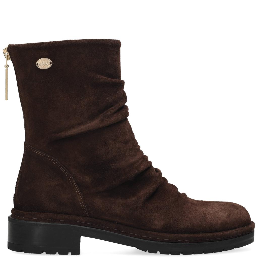 Donkerblauwe dames Fred de la Bretoniere Flint Jimmy leren suède enkelboots - met ritssluiting