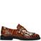 Fred de la Bretoniere Paris Eros leren loafers met dierenprint - cognac