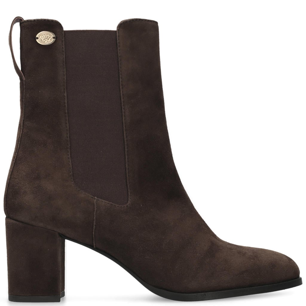 Fred de la Bretoniere Chelsea leren chelsea boots met hak - donkerbruin