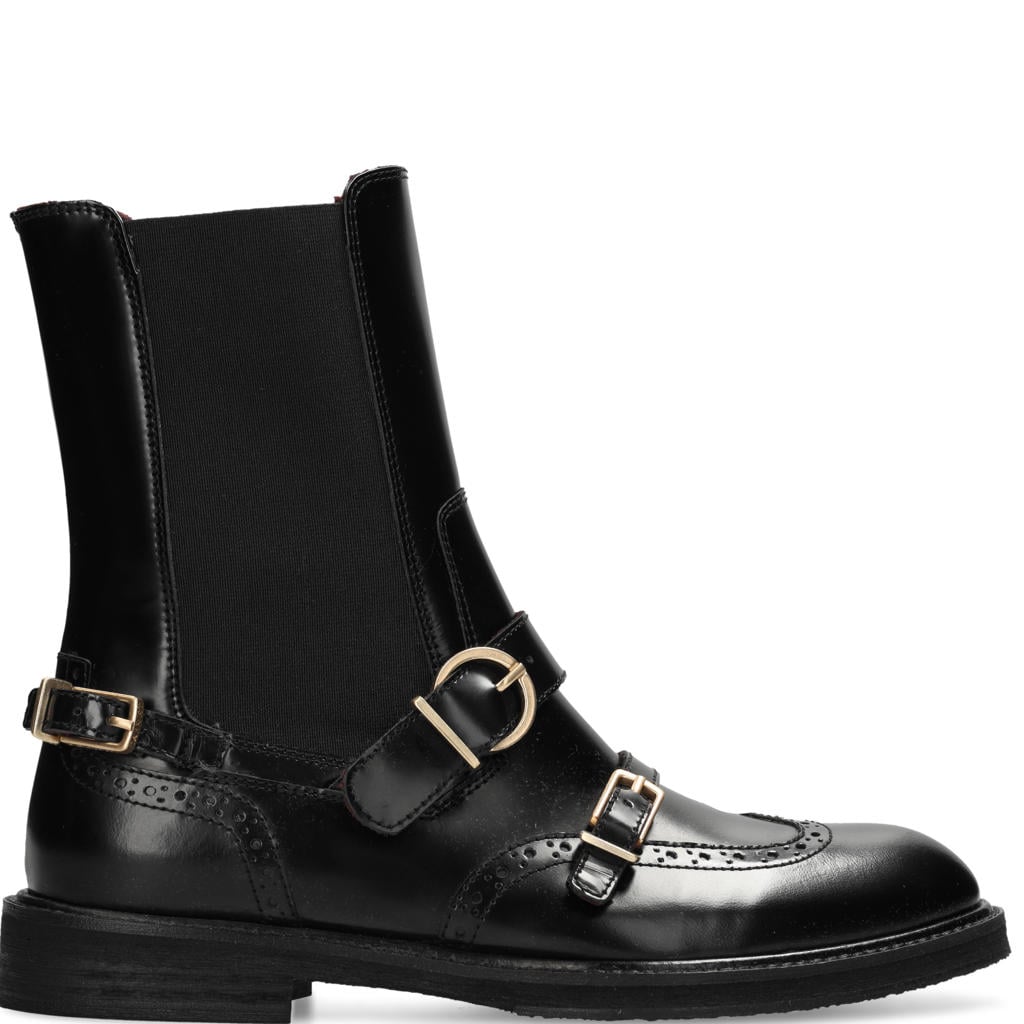 Fred de la Bretoniere leren chelsea boots - zwart