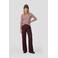 Anytime geribde top met strepenprint roze/blauw