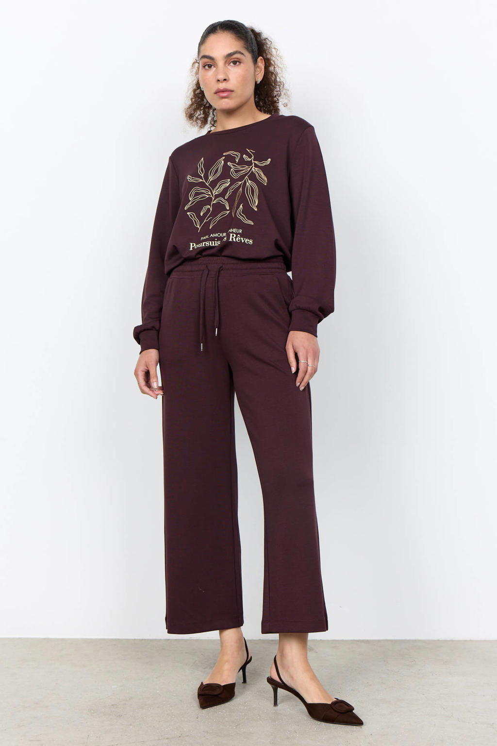 Soyaconcept wide leg broek - donkerpaars