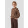 Anytime sweater met polkadotprint bruin