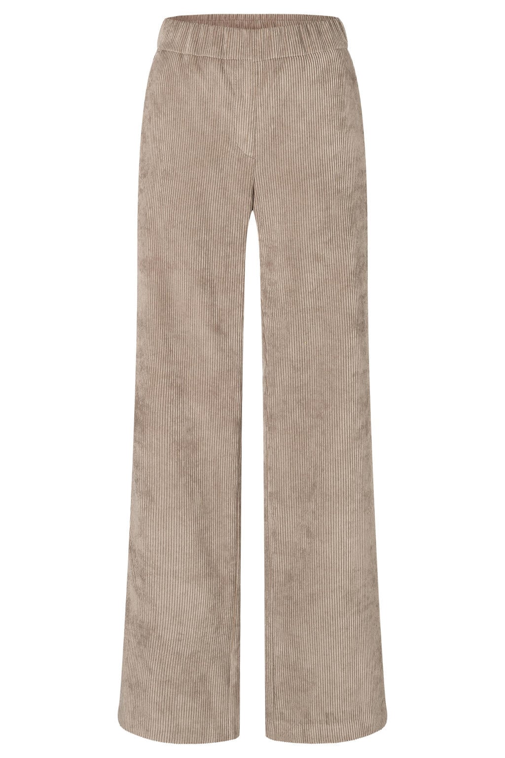 Beige dames MAC wide leg corduroy broek met effen